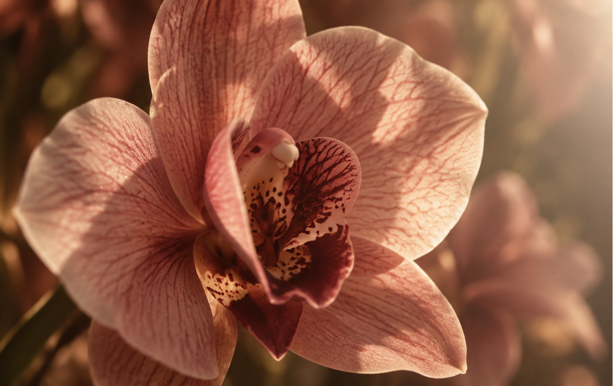 Roze orchidee in warm licht